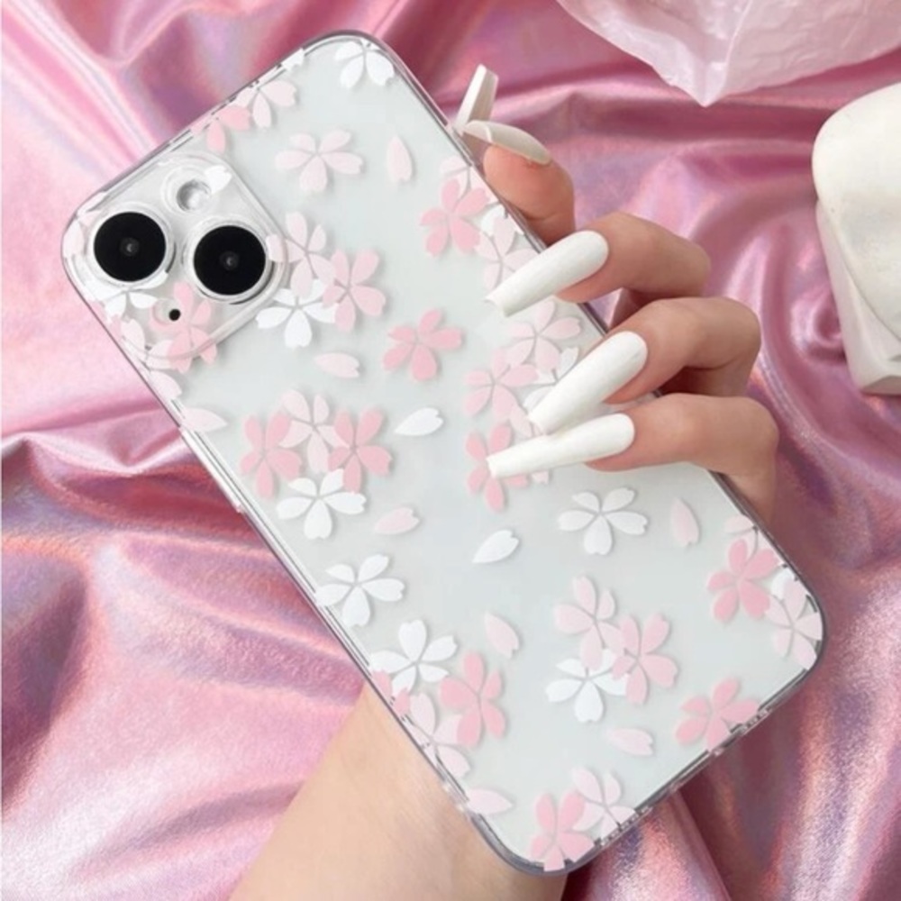Floral Pink and White iPhone 13 Pro Case